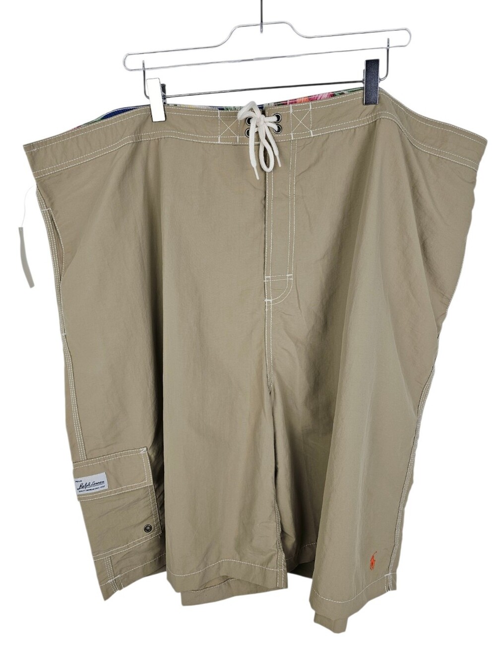 Polo Ralph Lauren Cargo Swim Trunks Men 4XB Nylon Board Shorts Tan New